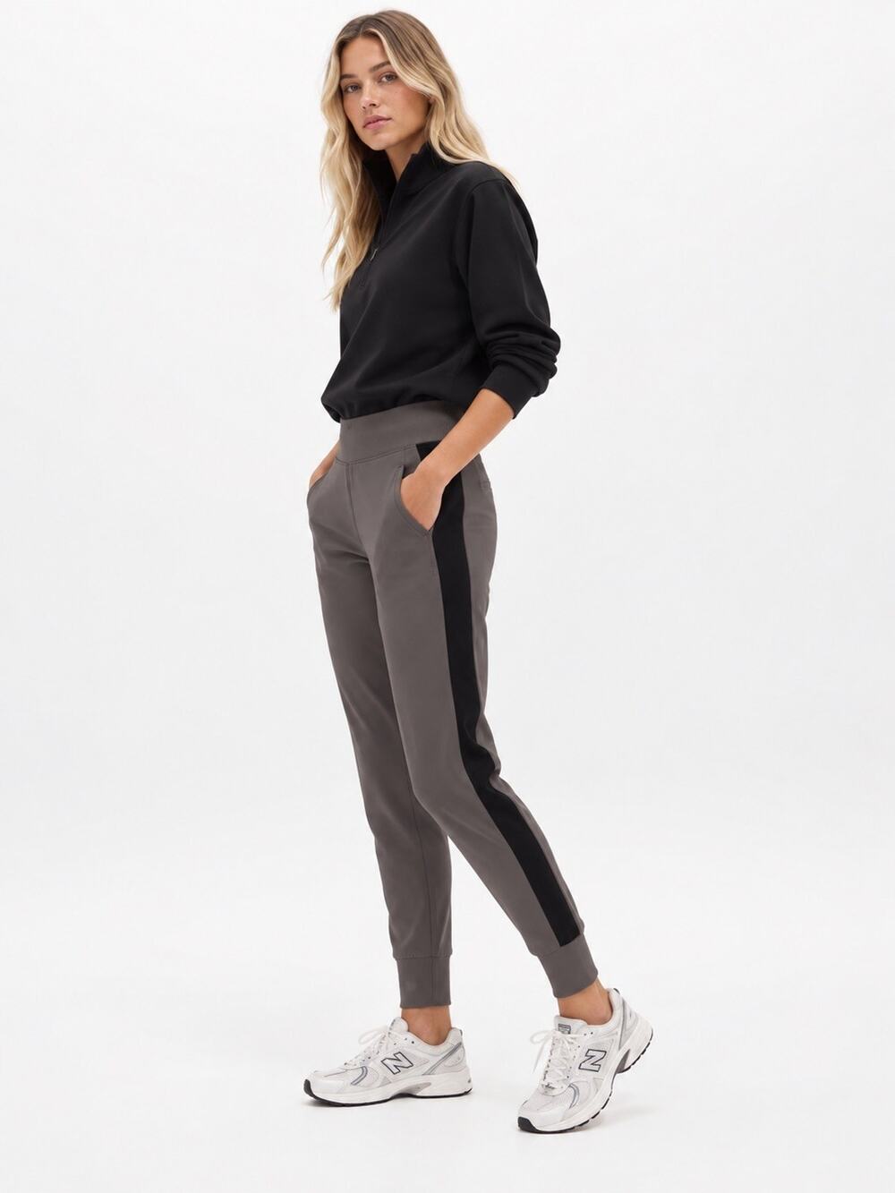 Athleta Venice Velvet Stripe Jogger Women XXS Brown Black Tapered Active Pant